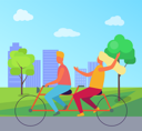 پیش‌نمایش فایل couple-riding-double-bicycle-in-summer-park-9608066 از پک افراد در پارک