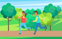 پیش‌نمایش فایل couple-running-in-park-9608050 از پک افراد در پارک