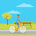 پیش‌نمایش فایل girl-riding-bicycle-in-public-park-9608033 از پک افراد در پارک