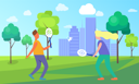 پیش‌نمایش فایل man-and-woman-playing-badminton-in-park-9608069 از پک افراد در پارک