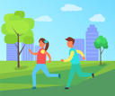 پیش‌نمایش فایل people-running-in-park-9608051 از پک افراد در پارک