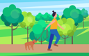 پیش‌نمایش فایل woman-walking-with-dog-in-park-9608071 از پک افراد در پارک