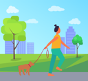 پیش‌نمایش فایل woman-with-dog-in-park-9608065 از پک افراد در پارک