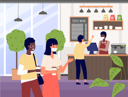 پیش‌نمایش فایل coffee-shop-with-barista-in-medical-mask-9622978 از پک افراد دفتر