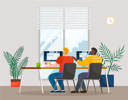 پیش‌نمایش فایل employees-communicating-and-working-together-9622961 از پک افراد دفتر