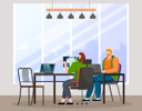 پیش‌نمایش فایل employees-sitting-at-computers-and-working-with-business-data-9622962 از پک افراد دفتر