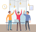 پیش‌نمایش فایل happy-business-team-developing-solutions-9622991 از پک افراد دفتر