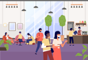 پیش‌نمایش فایل people-communicate-and-buy-coffee-at-bakery-shop-9622975 از پک افراد دفتر