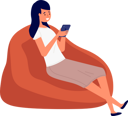 پیش‌نمایش فایل young-girl-looking-at-mobile-phone-checking-social-network-sitting-in-armchair-9622983 از پک افراد دفتر