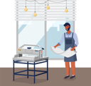 پیش‌نمایش فایل young-male-employee-of-printing-house-at-work-prepares-paper-for-printing-machine-9622987 از پک افراد دفتر