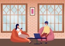 پیش‌نمایش فایل young-woman-and-man-in-protective-face-mask-sitting-on-chairs-and-communicating-in-room-9622997 از پک افراد دفتر