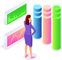 پیش‌نمایش فایل thoughtful-woman-looking-at-visual-infographics-9718263 از پک تحلیل کسب‌وکار
