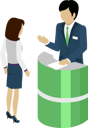 پیش‌نمایش فایل bank-manger-consulting-with-customer-9738378 از پک خدمات بانکی
