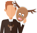 پیش‌نمایش فایل man-with-deer-mask-9762241 از پک ماسک حیوان