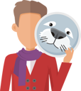 پیش‌نمایش فایل man-with-seal-mask-9762244 از پک ماسک حیوان