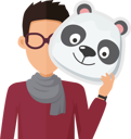 پیش‌نمایش فایل man-without-face-in-glasses-with-panda-mask-9762235 از پک ماسک حیوان