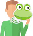 پیش‌نمایش فایل man-without-face-with-frog-mask-9762234 از پک ماسک حیوان