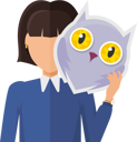 پیش‌نمایش فایل woman-in-jacket-with-owl-mask-in-hand-9762242 از پک ماسک حیوان