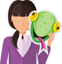 پیش‌نمایش فایل woman-with-chameleon-mask-flat-design-vector-9762239 از پک ماسک حیوان