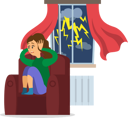 پیش‌نمایش فایل girl-covers-ears-with-hands-sitting-at-home-while-it-rains-outside-9792574 از پک بسته ترس