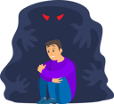 پیش‌نمایش فایل guy-sits-and-shakes-with-fright-next-to-monster-9792539 از پک بسته ترس