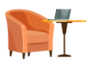 پیش‌نمایش فایل armchair-and-table-with-laptop-9847874 از پک افراد در کافه