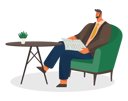 پیش‌نمایش فایل man-reading-newspaper-in-coffeehouse-alone-9847895 از پک افراد در کافه