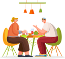 پیش‌نمایش فایل people-eating-and-talking-in-cafe-9847883 از پک افراد در کافه