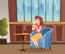 پیش‌نمایش فایل woman-drink-coffee-and-eat-muffin-in-coffeehouse-9847881 از پک افراد در کافه