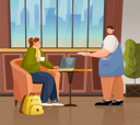 پیش‌نمایش فایل woman-with-laptop-in-cafe-9847866 از پک افراد در کافه