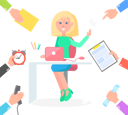 پیش‌نمایش فایل busy-female-office-worker-overload-with-professional-tasks-9887125 از پک کسب و کار