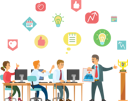 پیش‌نمایش فایل coworkers-and-businessman-with-trophy-award-9887157 از پک کسب و کار