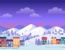 پیش‌نمایش فایل christmas-town-with-decorated-houses-and-hills-9821078 از پک کریسمس