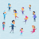 پیش‌نمایش فایل different-cartoon-people-on-icerink-in-winter-9821083 از پک کریسمس