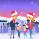 پیش‌نمایش فایل merry-christmas-happy-family-of-four-outdoors-9821073 از پک کریسمس