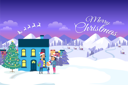 پیش‌نمایش فایل merry-christmas-on-city-and-blue-sky-9821109 از پک کریسمس