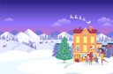 پیش‌نمایش فایل merry-christmas-on-city-and-blue-sky-9821110 از پک کریسمس
