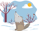 پیش‌نمایش فایل howling-wolf-in-winter-forest-9898204 از پک زمان زمستانی