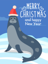 پیش‌نمایش فایل merry-christmas-greeting-card-with-sea-calf-seal-9898174 از پک زمان زمستانی