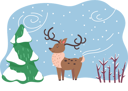 پیش‌نمایش فایل reindeer-stand-in-winter-forest-9898192 از پک زمان زمستانی