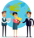 پیش‌نمایش فایل business-people-standing-on-the-background-of-planet-earth-9990953 از پک افراد کسب‌وکار