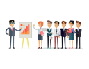 پیش‌نمایش فایل office-workers-standing-in-a-row-in-front-of-the-head-9990956 از پک افراد کسب‌وکار