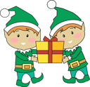 پیش‌نمایش فایل christmas-elves-holding-gift-box-9995774 از پک کریسمس