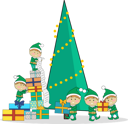 پیش‌نمایش فایل christmas-elves-packing-presents-near-tree-9995785 از پک کریسمس