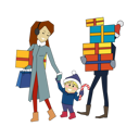 پیش‌نمایش فایل family-going-with-presents-on-christmas-9995801 از پک کریسمس