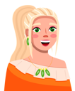 پیش‌نمایش فایل young-blonde-smiling-woman-wear-orange-cloth-with-ponytail-green-accessories-9969362 از پک بلاگر زیبایی