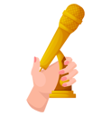 پیش‌نمایش فایل gold-microphone-in-human-hand-10128972 از پک کف دست