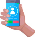 پیش‌نمایش فایل hand-holding-smartphone-with-incoming-call-10128958 از پک کف دست