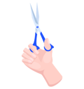 پیش‌نمایش فایل iron-scissors-in-human-hand-with-blue-blue-plastic-handle-10128942 از پک کف دست