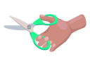 پیش‌نمایش فایل iron-scissors-in-human-hand-with-green-plastic-handle-10128943 از پک کف دست